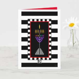 Colorful Modern Menorah Greeting Card