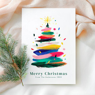 Colorful Modern Merry Christmas Holiday Card