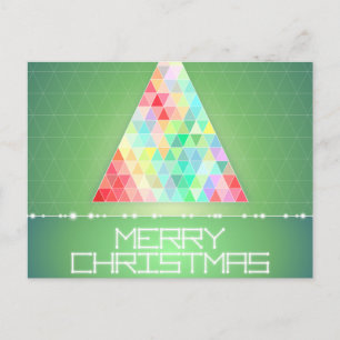 Colorful Modern Merry Christmas Holiday Postcard