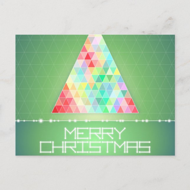 Colorful Modern Merry Christmas Holiday Postcard (Front)