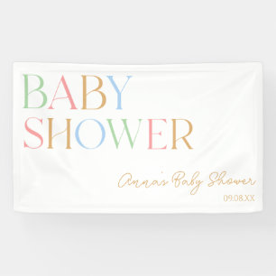 Colorful Modern Minimal Minimalist Baby Shower Banner