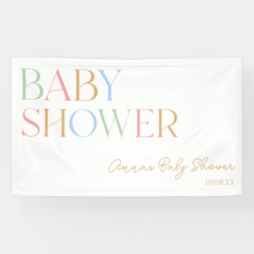 Colorful Modern Minimal Minimalist Baby Shower  Banner
