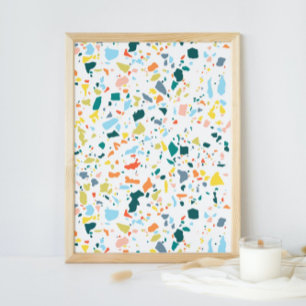 Colorful Modern Minimalist Abstract Splatter Art Poster