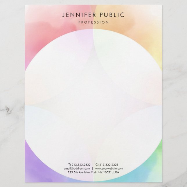 Colorful Modern Minimalist Template Trendy Letterhead (Front)