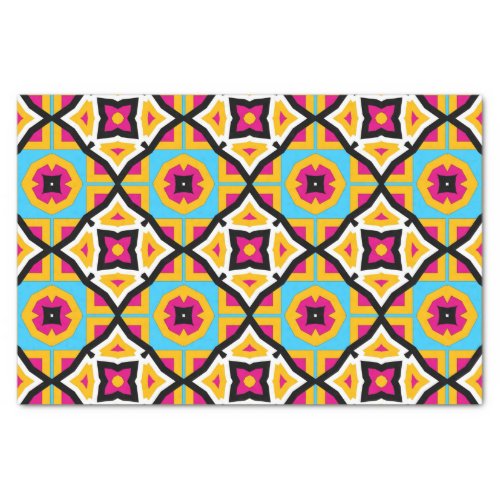Colorful Modern Moroccan Mosaic Geometric Pattern Tissue Paper