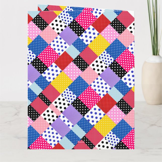 Colorful Modern Mosaic Dots Pattern           Card (Back)