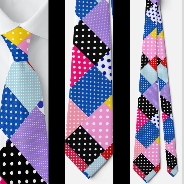 Colorful Modern Mosaic Dots Pattern           Neck Tie (Creator Uploaded)