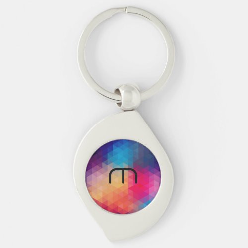 Colorful Modern Mosaic Geometric Pattern 2 Keychain