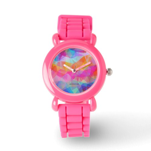 Colorful Modern Mosaic Geometric Pattern 2 Watch