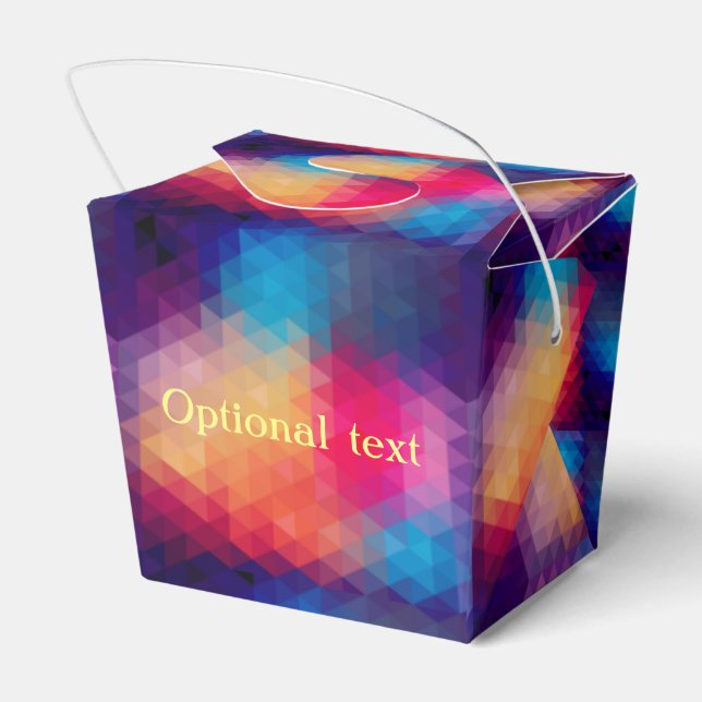 Colorful Modern Mosaic Geometric Pattern Favor Boxes (Back Side)