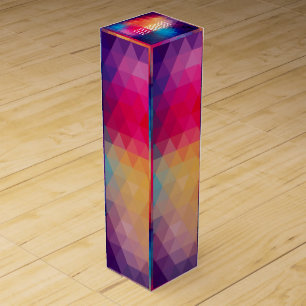 Colorful Modern Mosaic Geometric Pattern Wine Gift Box