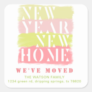 Colorful Modern Moving Announcement  Sticker