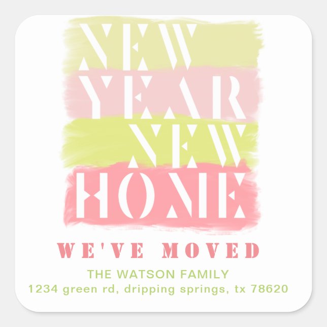 Colorful Modern Moving Announcement  Sticker (Front)