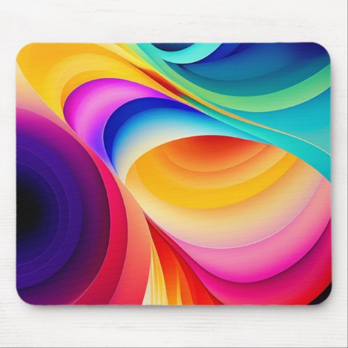 Colorful modern Multi Color geometric art 3 Mouse Pad