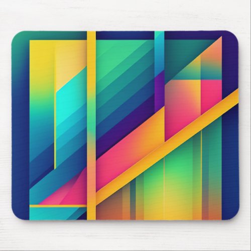 Colorful modern Multi Color geometric art 6 Mouse Pad