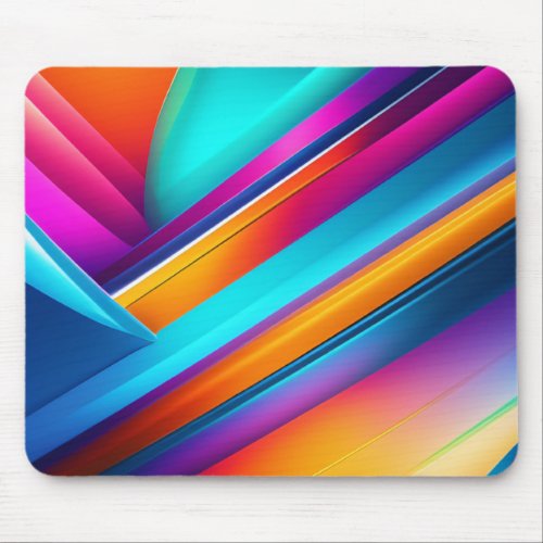 Colorful modern Multi Color geometric art 8 Mouse Pad
