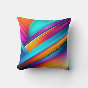 Colorful modern Multi Color geometric art Throw Pillow