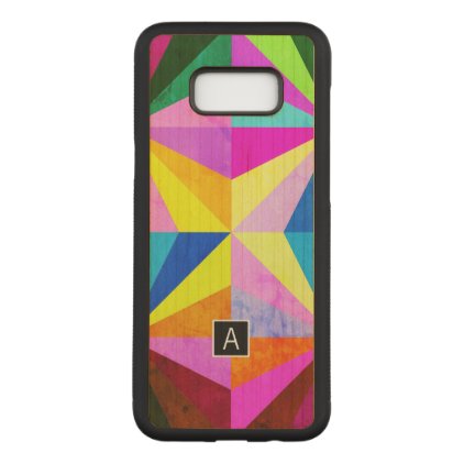 Colorful Modern Multi-Colored Geometric | Monogram Carved Samsung Galaxy S8+ Case