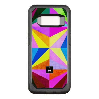 Colorful Modern Multi-Colored Geometric | Monogram OtterBox Commuter Samsung Galaxy S8 Case