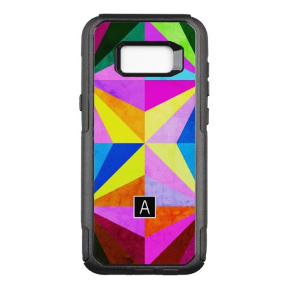 Colorful Modern Multi-Colored Geometric | Monogram OtterBox Commuter Samsung Galaxy S8+ Case