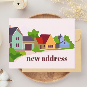 Colorful Modern New Home New Address Moving Postcard