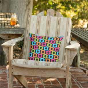 Colorful Modern Outdoor Living Pattern Outdoor Pillow