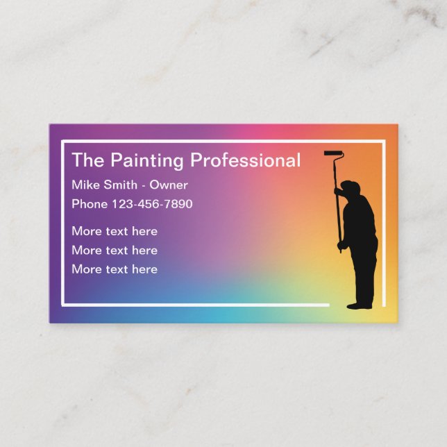 Colorful Modern Painter Business Card Template (Front)