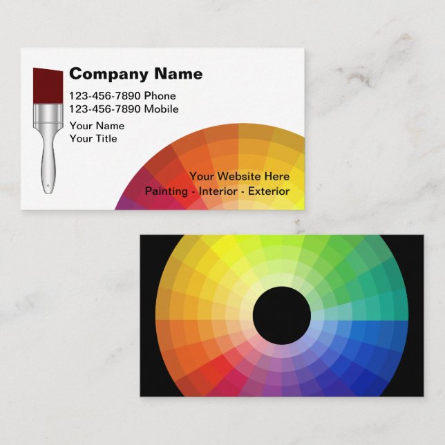Colorful Modern Painter Business Cards (Front/Back)