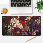 Colorful Modern Paper Flowers Personalized Name Desk Mat<br><div class="desc">Colorful Modern Paper Flowers Calligraphy Script Personalized Name Desk Mat features burgundy, red, purple, cream and green paper flowers with your personalized name in an elegant modern calligraphy script. Perfect gift for family and friends for birthday, Christmas, Mother's Day, Grandparents, sister, wife, girlfriend, partner, best friends, work colleagues and more....</div>