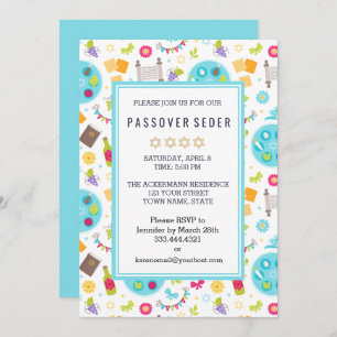 Colorful Modern Passover Sedar Invitations