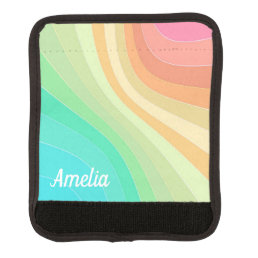 Colorful Modern Pastel Waves Pattern Personalised Luggage Handle Wrap