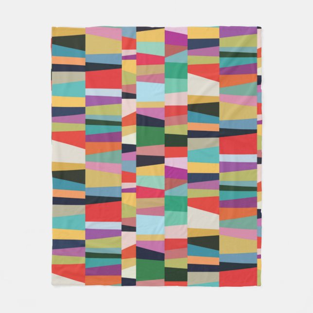 Colorful Modern Patchwork Pattern Fleece Blanket (Front)
