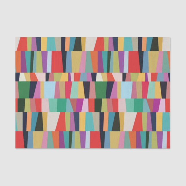 Colorful Modern Patchwork Pattern Tissue Paper (Front)