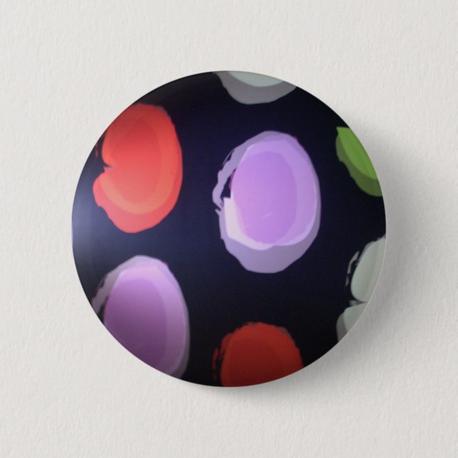 Colorful Modern Pattern Polka Dot Art Print Button (Front)