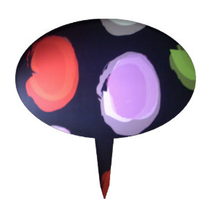 Colorful Modern Pattern Polka Dot Art Print Cake Topper