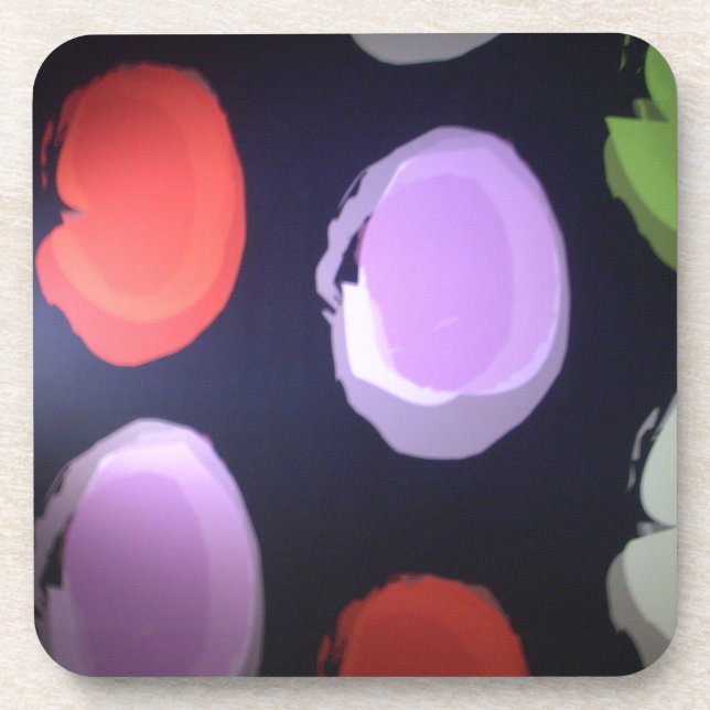 Colorful Modern Pattern Polka Dot Art Print Coaster (Front)