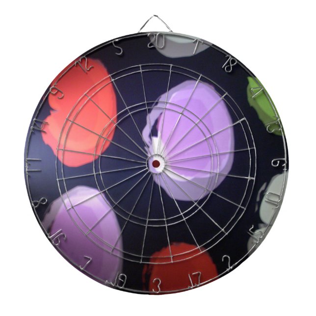 Colorful Modern Pattern Polka Dot Art Print Dart Board (Front)