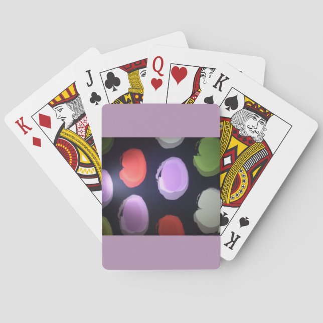 Colorful Modern Pattern Polka Dot Art Print Poker Cards (Back)