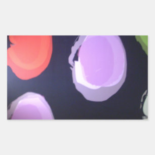 Colorful Modern Pattern Polka Dot Art Print Rectangular Sticker