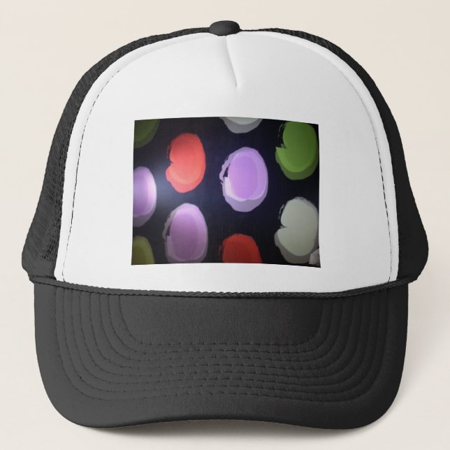 Colorful Modern Pattern Polka Dot Art Print Trucker Hat (Front)