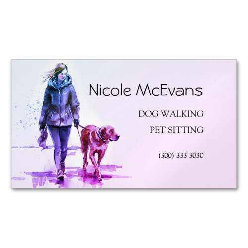 Colorful Modern Pet Care Services Business Card Magnet
