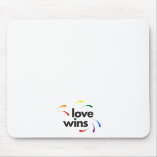 Colorful, modern, playful design of Love Wins Mouse Pad
