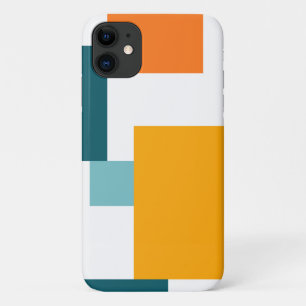 Colorful, modern, playful square geometric pattern iPhone 11 case
