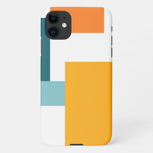 Colorful modern playful square geometric pattern iPhone 11 case