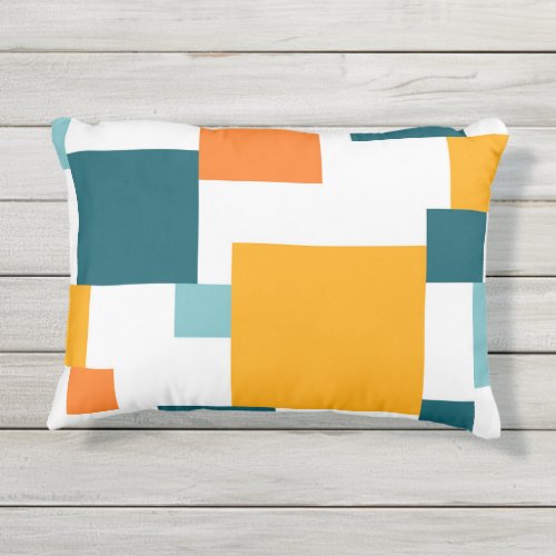 Colorful modern playful square geometric pattern outdoor pillow
