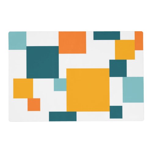 Colorful modern playful square geometric pattern placemat