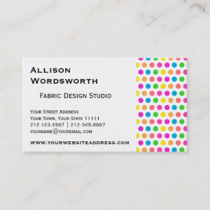 Colorful Modern Polka Dot Fun Pattern Business Card