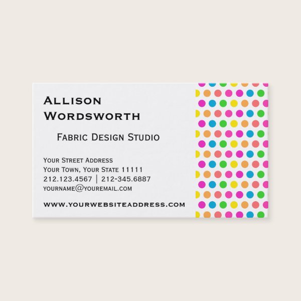 Polka Dot Business Cards Antique Images