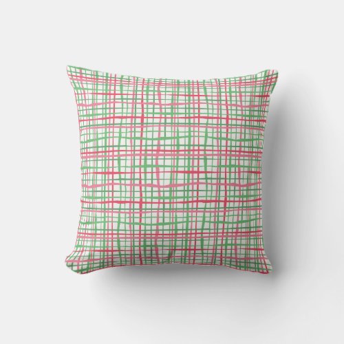 Colorful Modern Preppy Abstract Geometric Pattern Throw Pillow