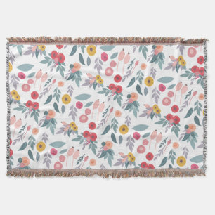 Colorful Modern Pretty Floral Pattern Throw Blanket
